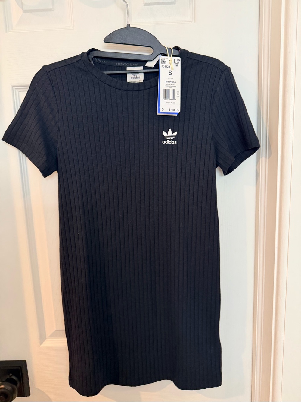 adidas Black Ribbed Dress - girls Small